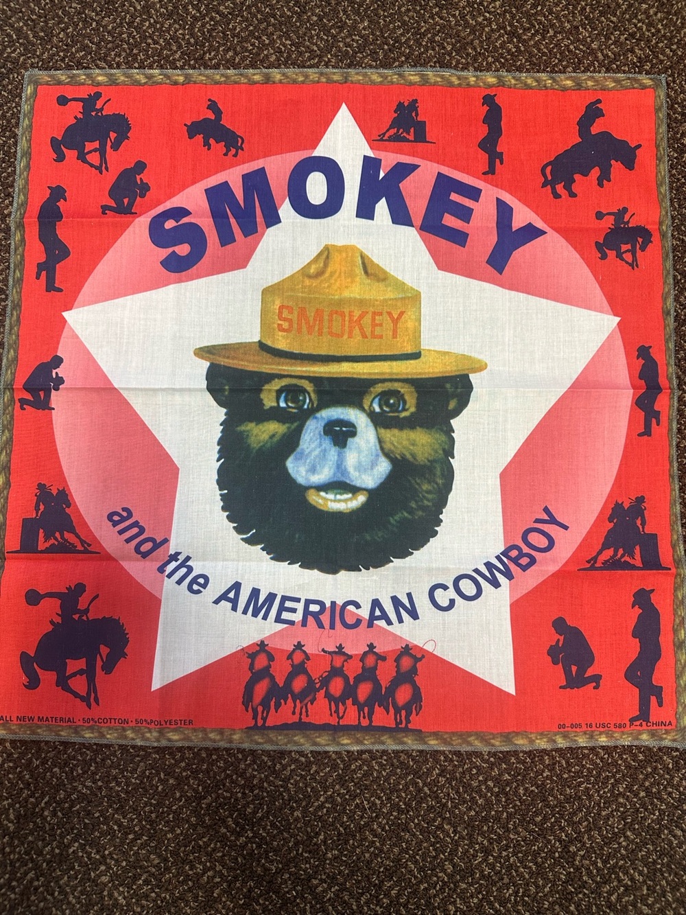 Smokey and the American Cowboy Bandana - Red, White, Navy